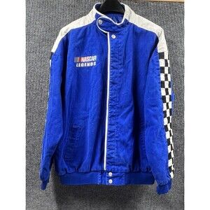 VTG Chase Authentics Jacket‎ Mens XL Blue NASCAR Legends Signatures On Back Coat